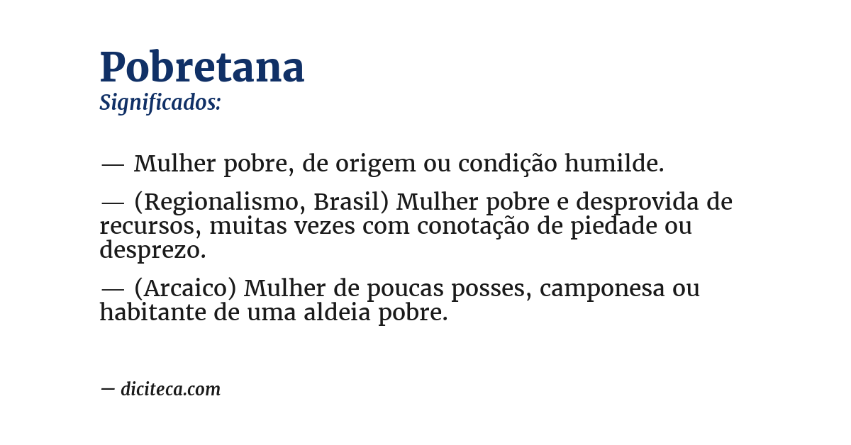 Significado de pobretana