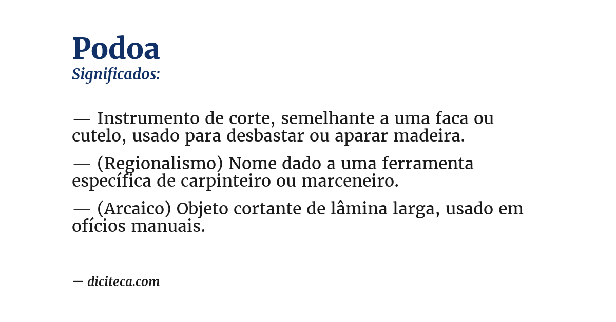 Significado de podoa