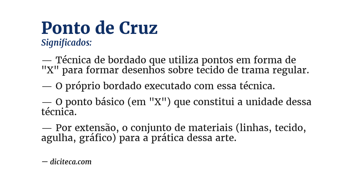 Significado de ponto de cruz