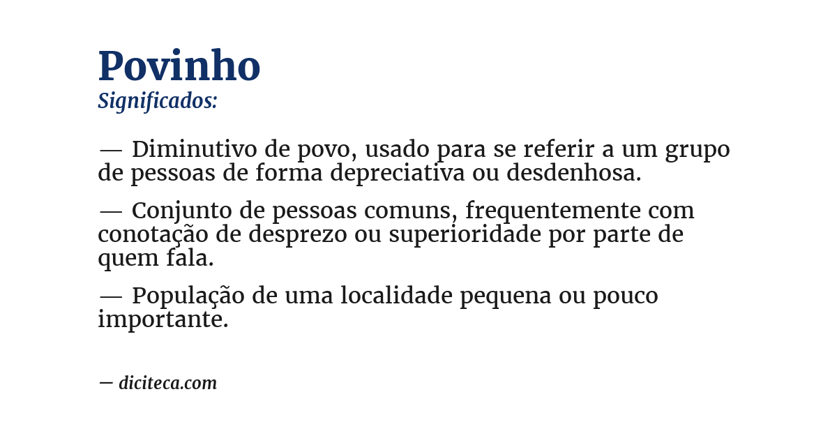 Significado de povinho
