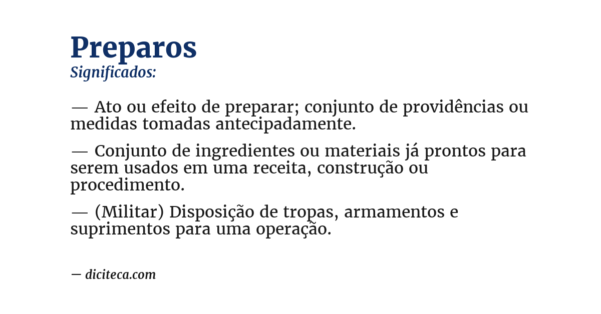 Significado de preparos