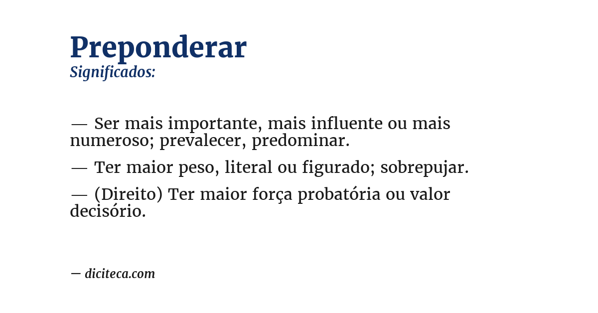 Significado de preponderar