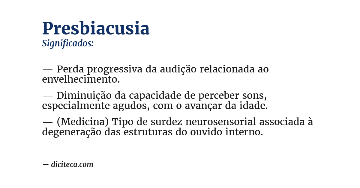 Significado de presbiacusia