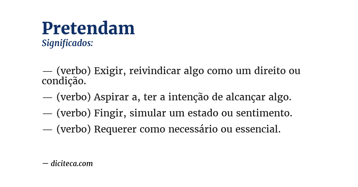 Significado de pretendam