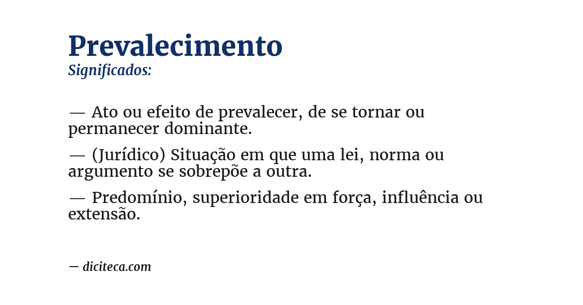 Significado de prevalecimento