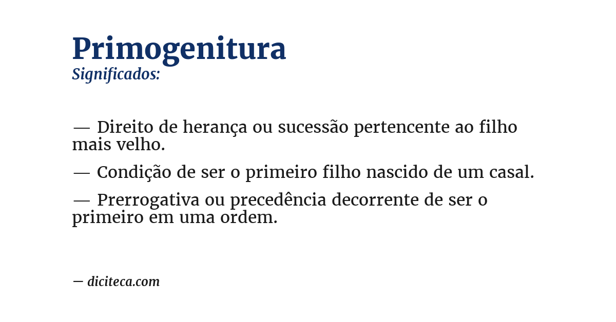 Significado de primogenitura