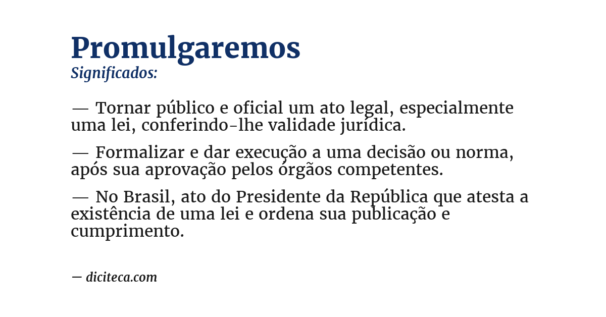 Significado de promulgaremos