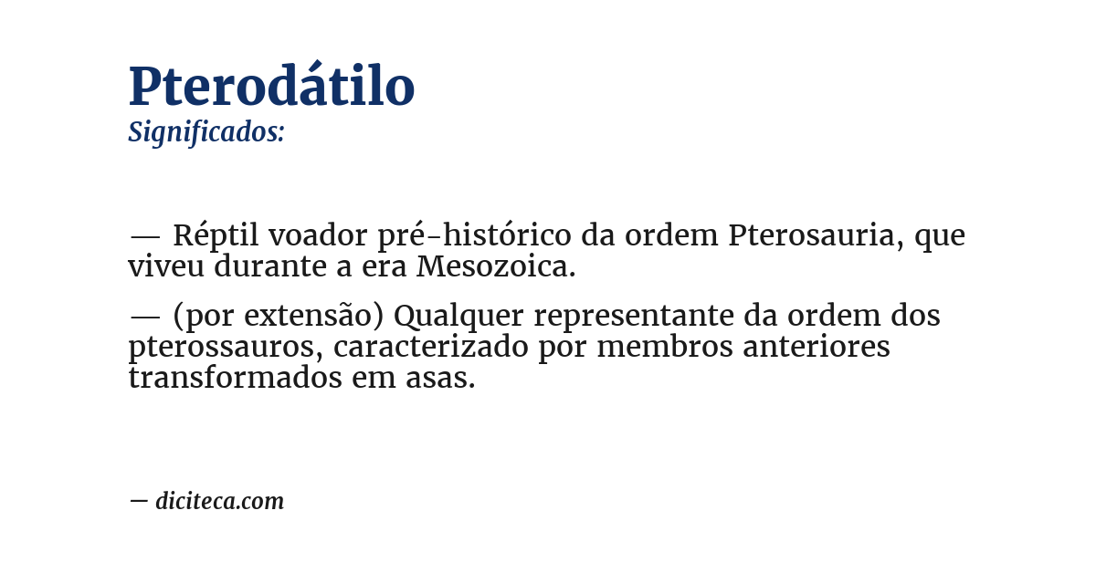 Significado de pterodátilo