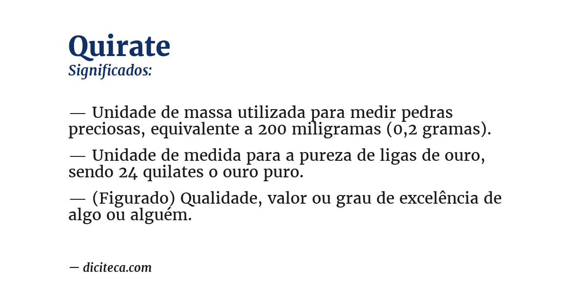 Significado de quirate