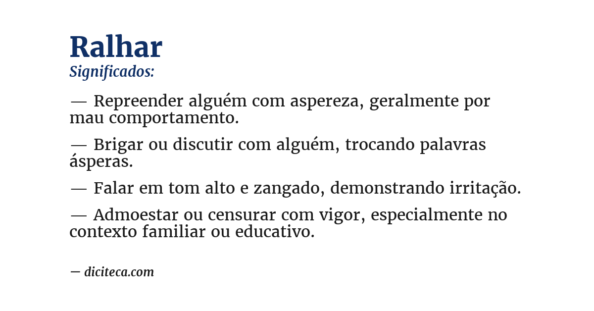 Significado de ralhar