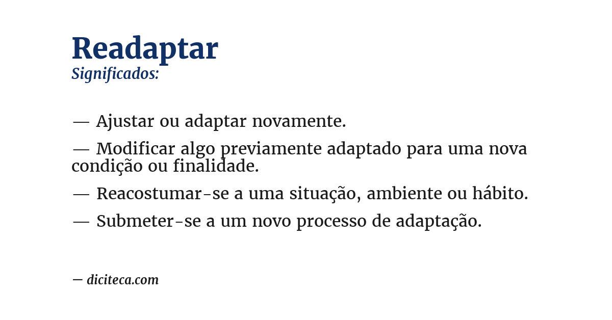 Significado de readaptar