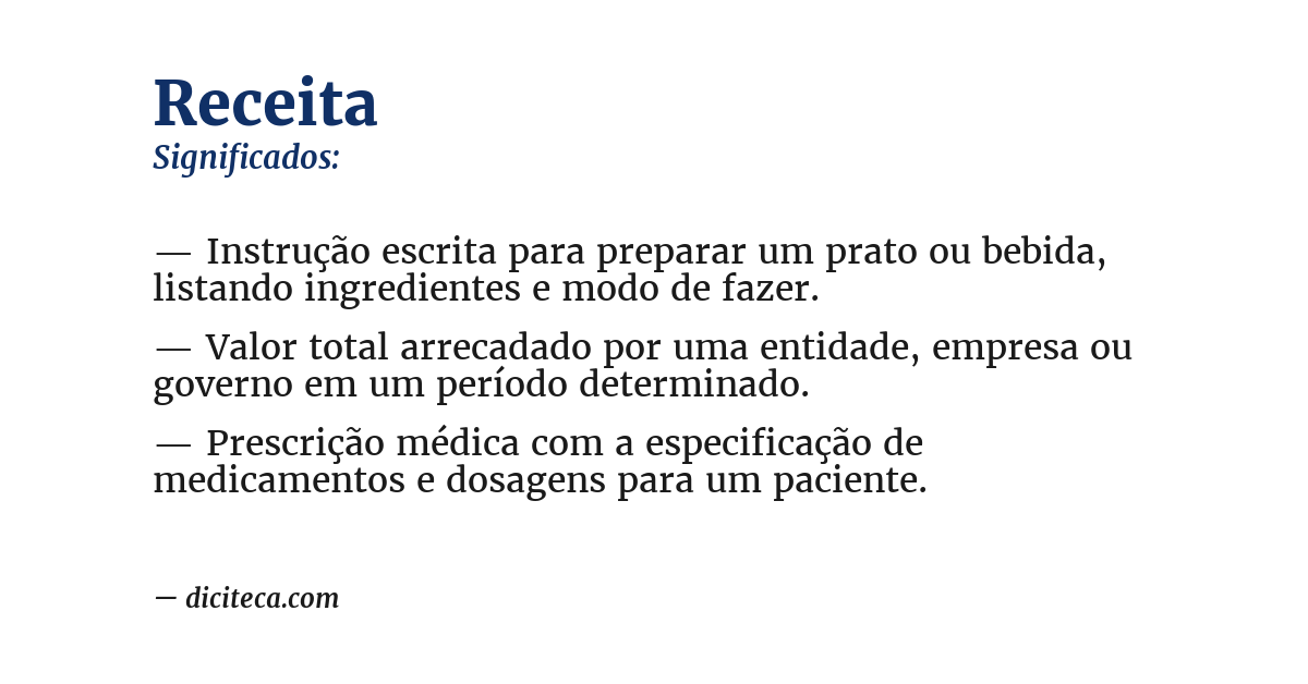 Significado de receita