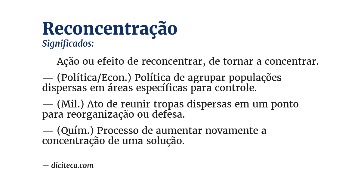 Significado de reconcentração