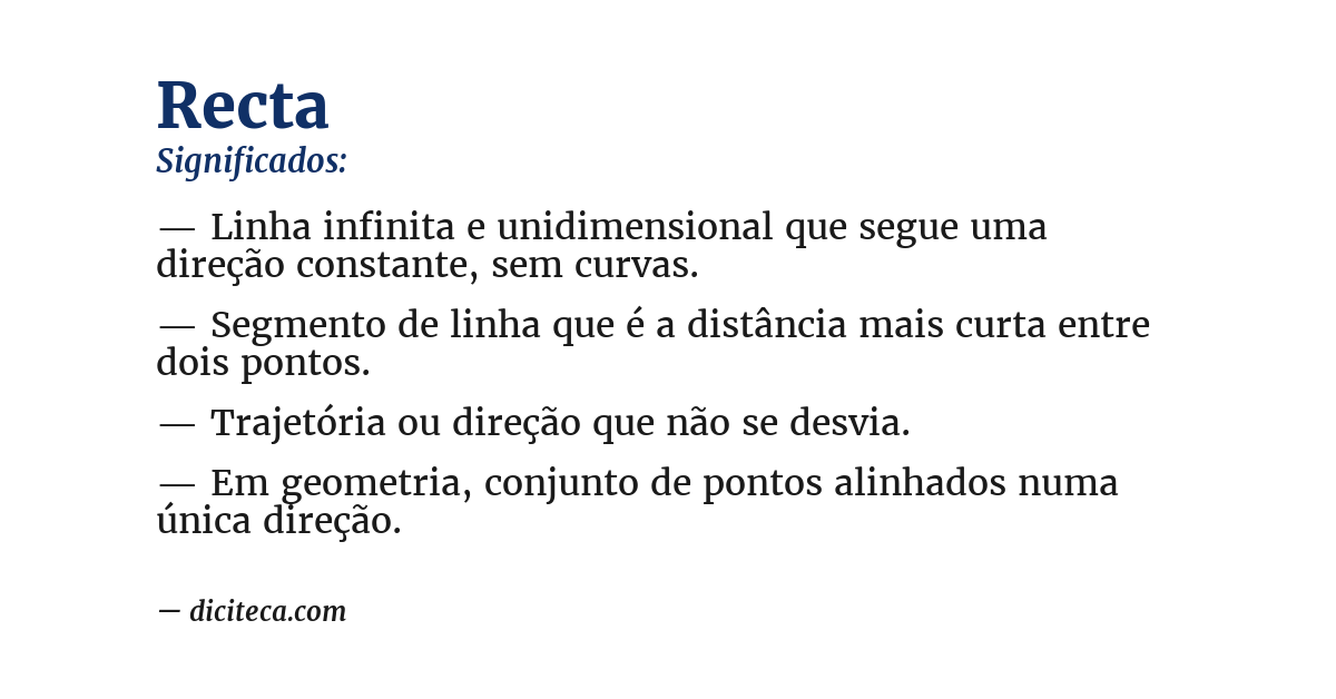 Significado de recta