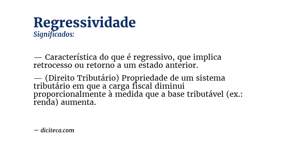 Significado de regressividade