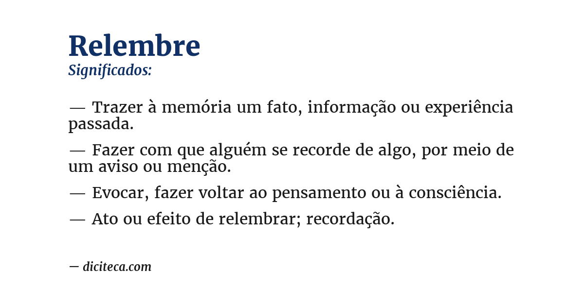 Significado de relembre