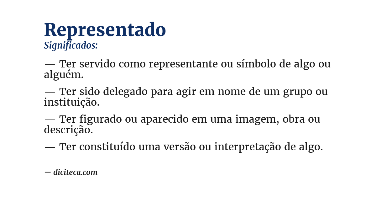 Significado de representado