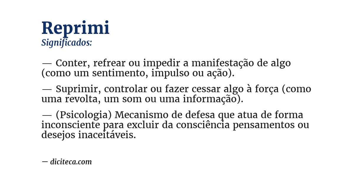 Significado de reprimi