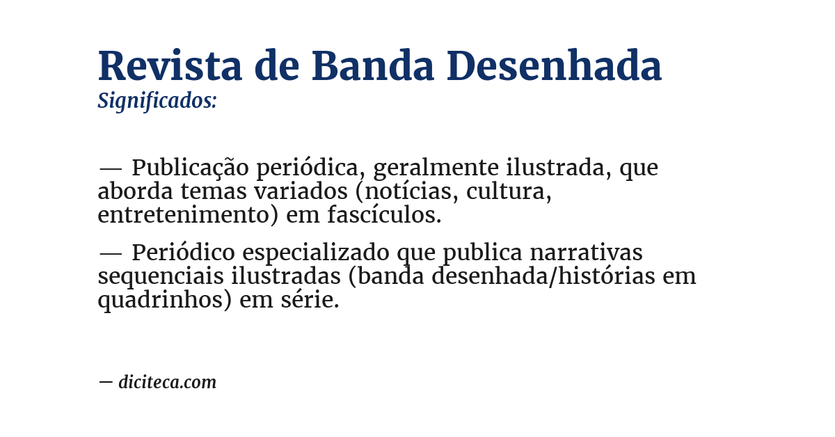 Significado de revista de banda desenhada