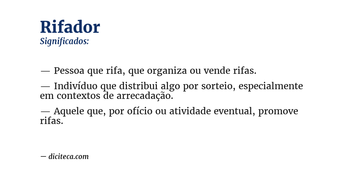 Significado de rifador
