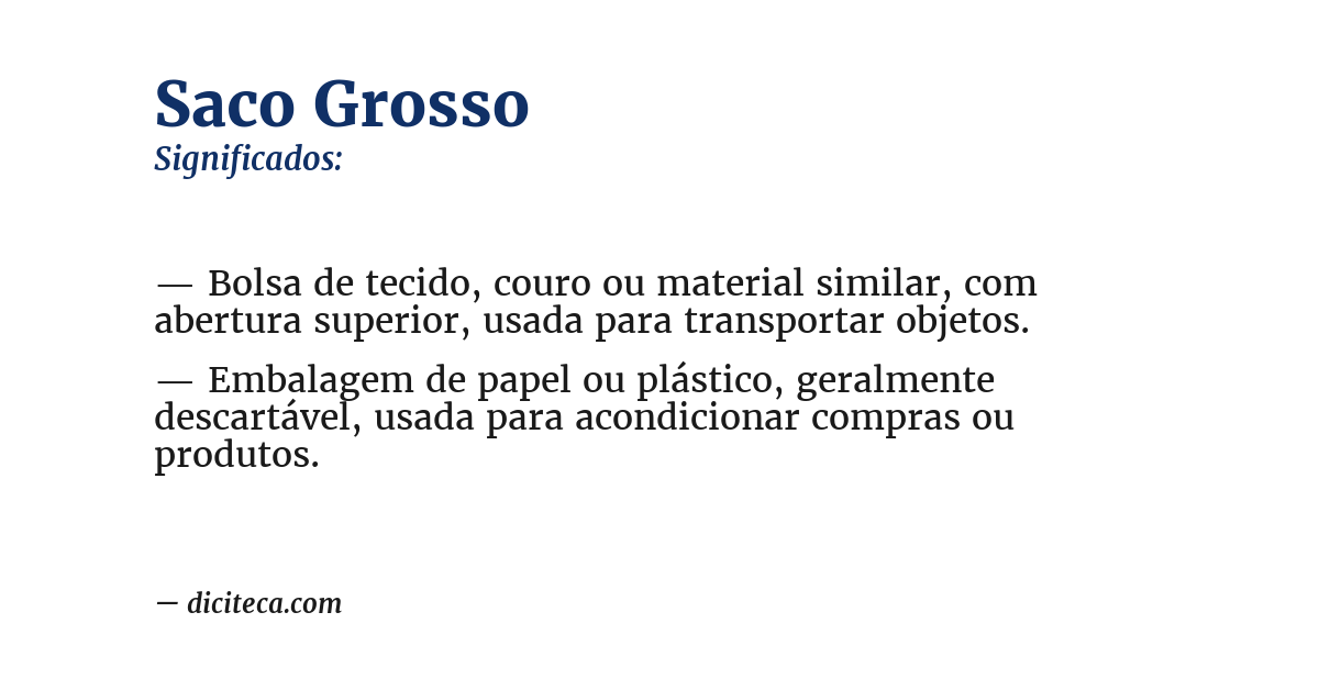 Significado de saco grosso