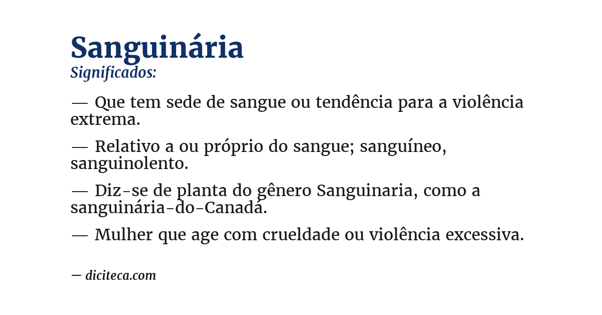 Significado de sanguinária