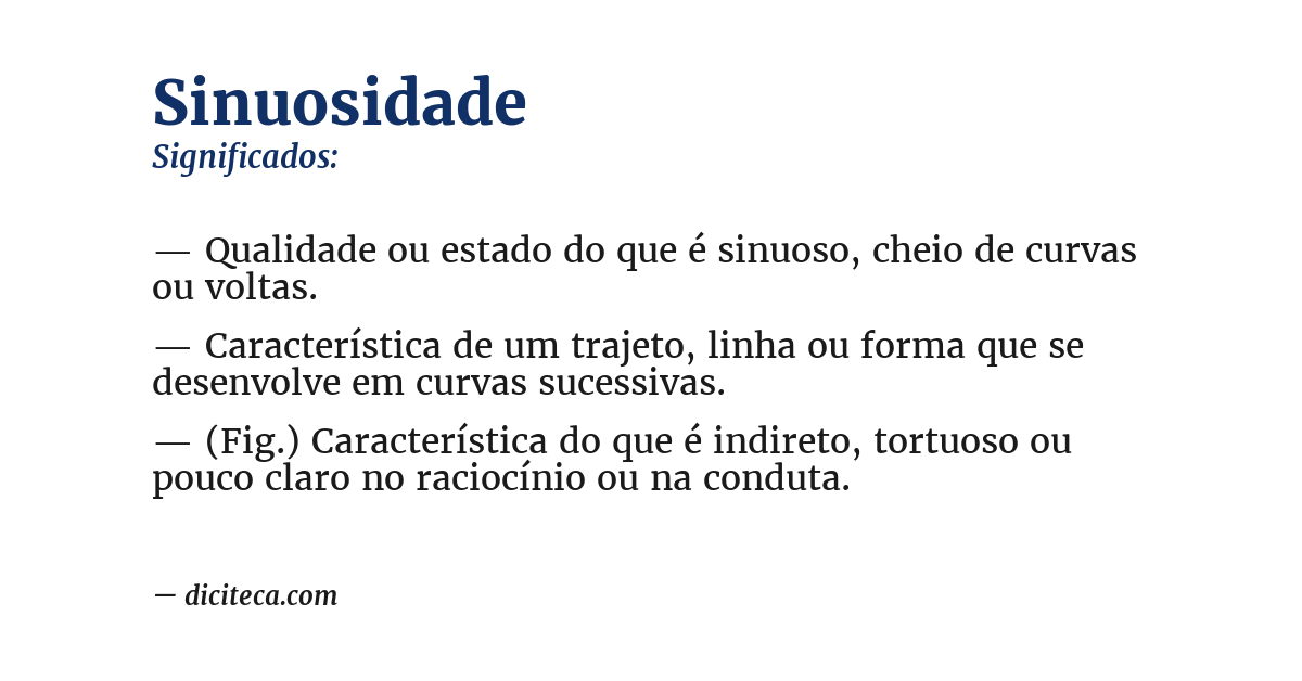Significado de sinuosidade