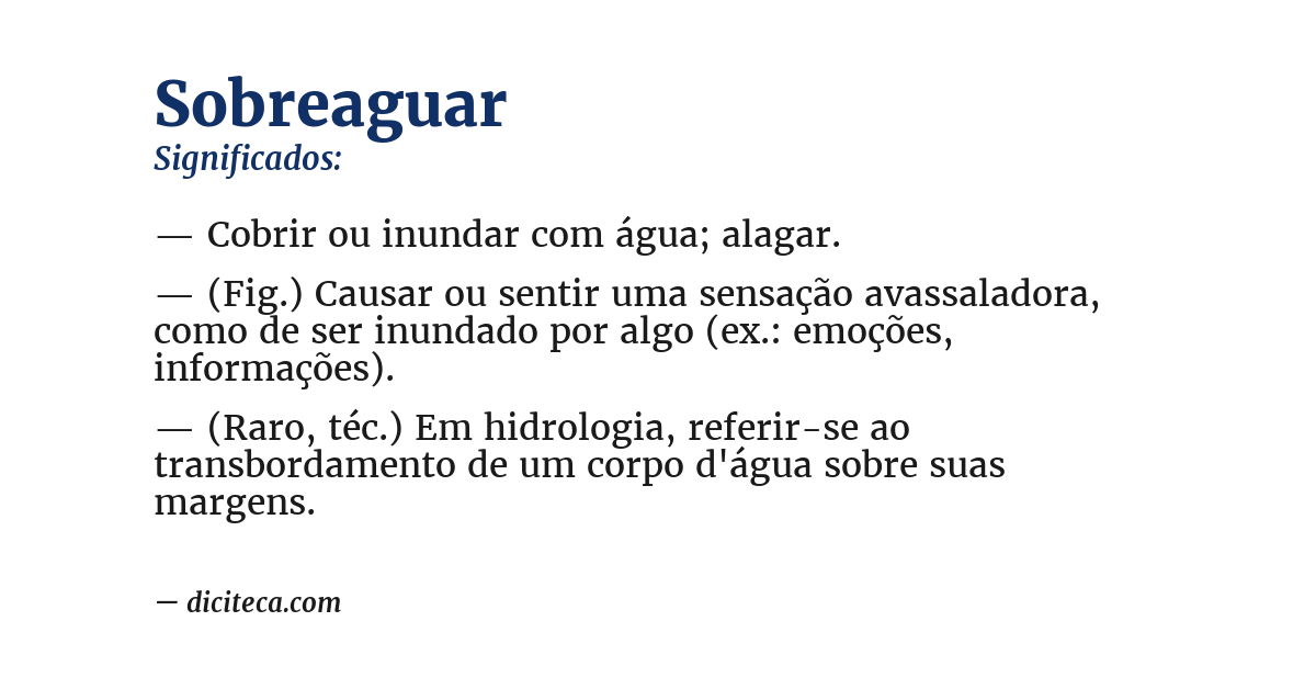 Significado de sobreaguar