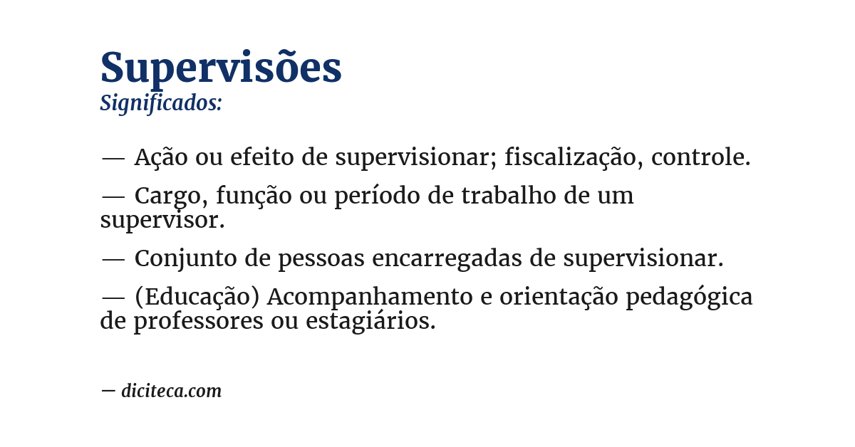 Significado de supervisões