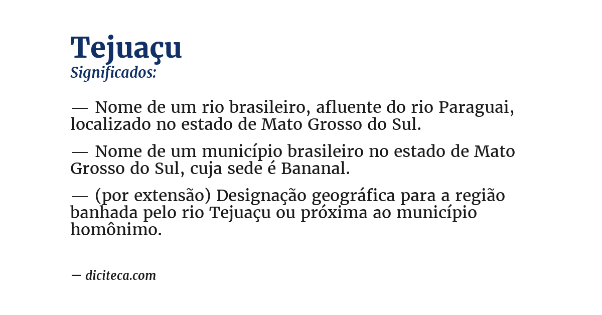 Significado de tejuaçu