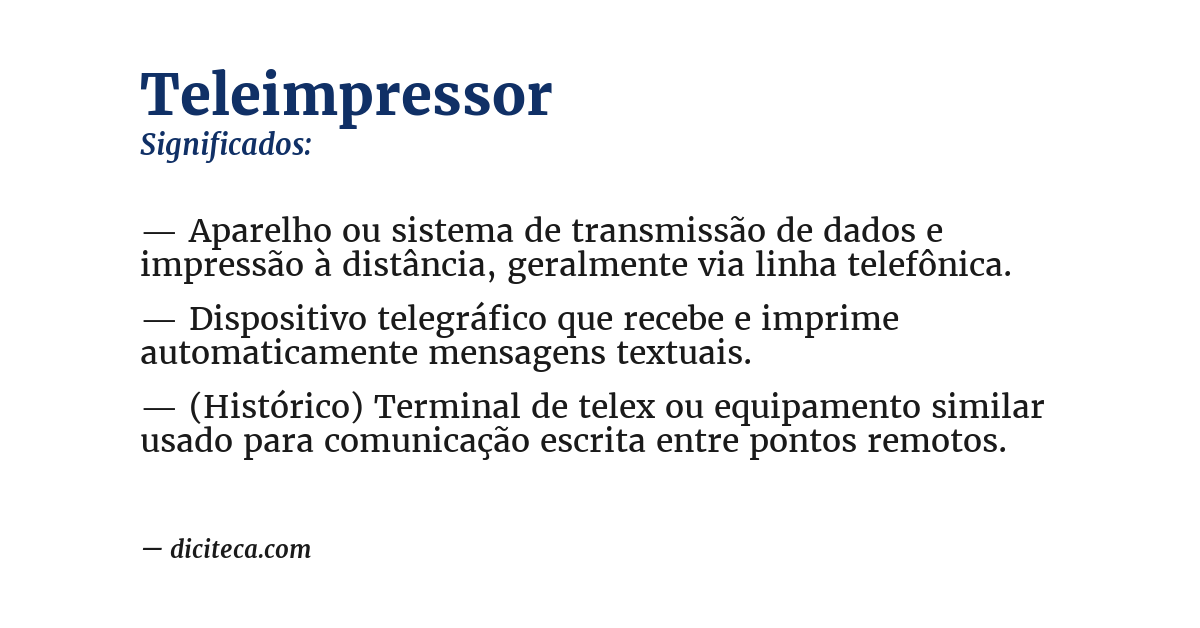 Significado de teleimpressor