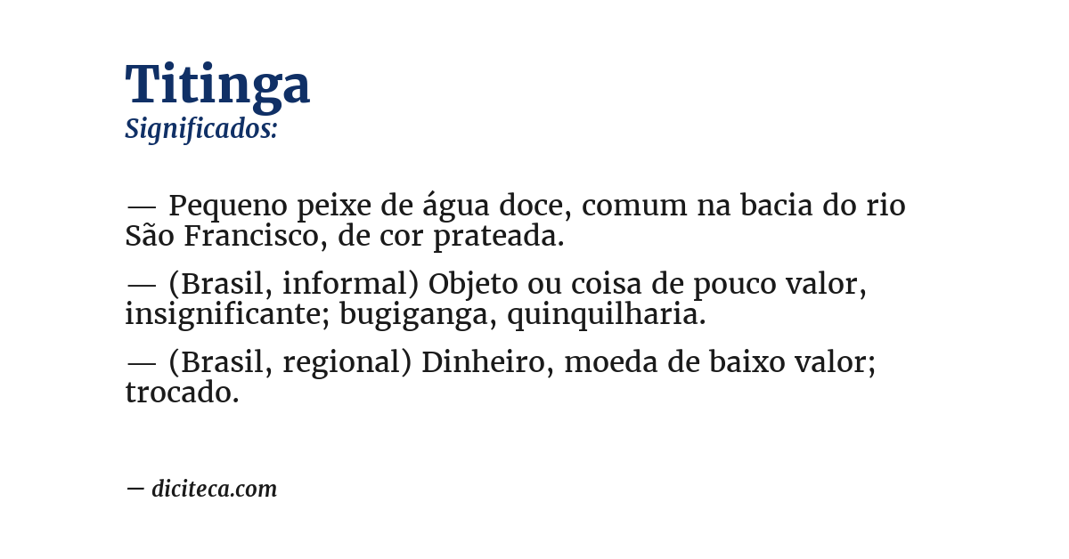 Significado de titinga