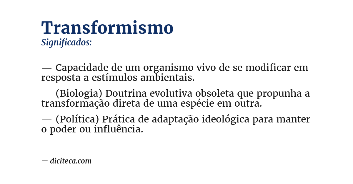 Significado de transformismo