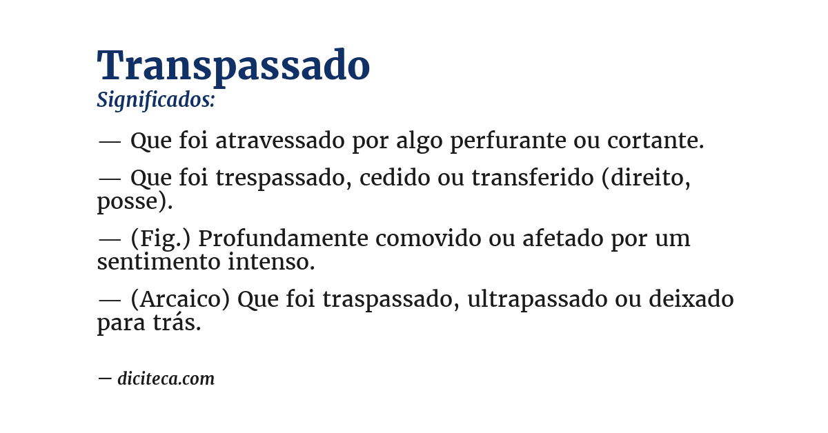 Significado de transpassado