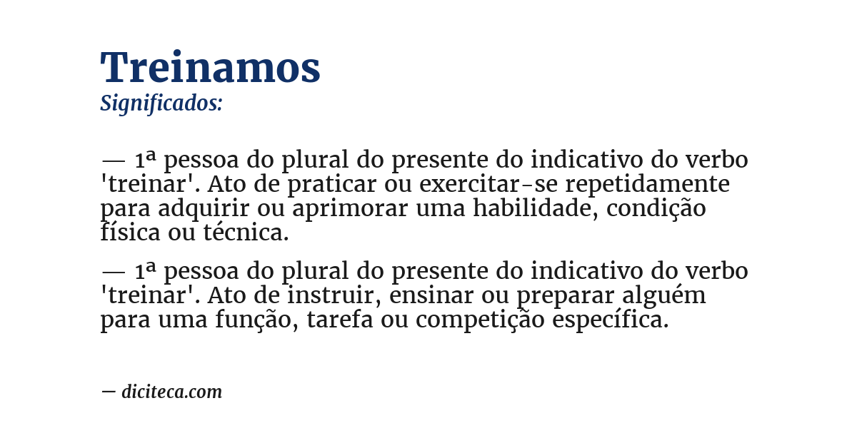 Significado de treinamos