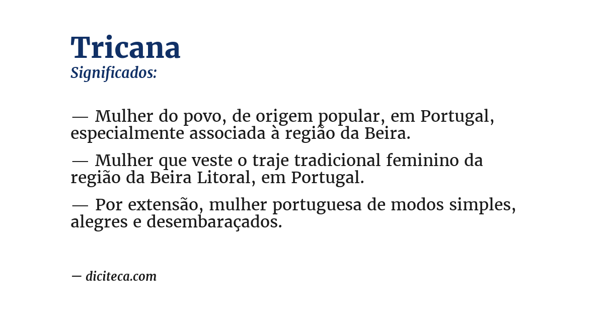 Significado de tricana