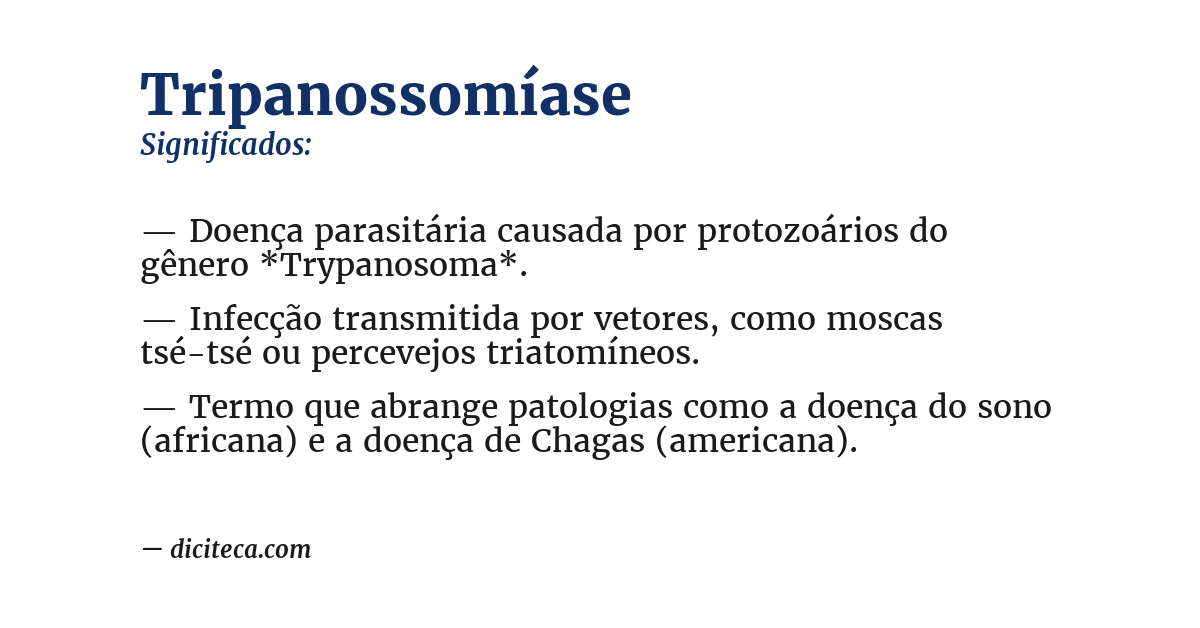 Significado de tripanossomíase