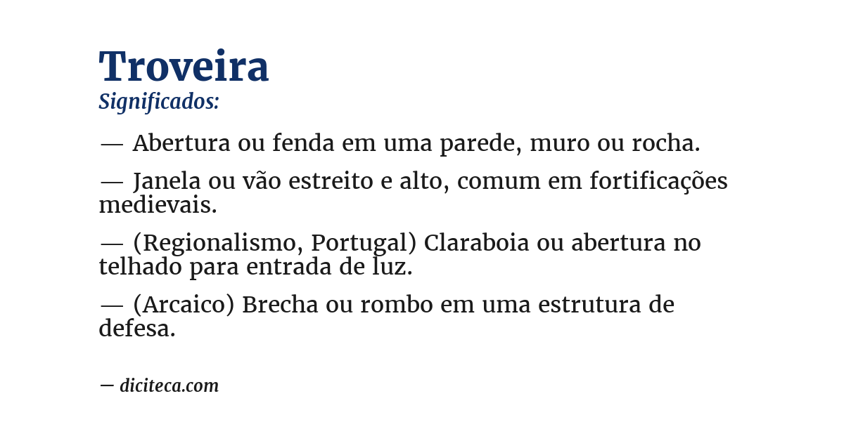 Significado de troveira