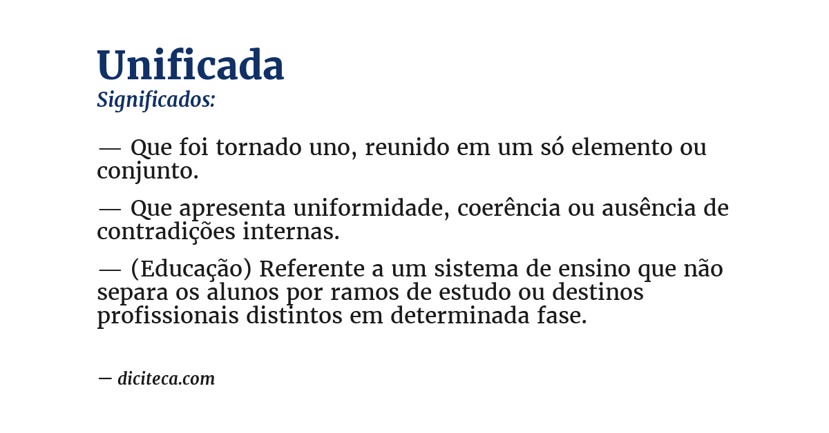 Significado de unificada