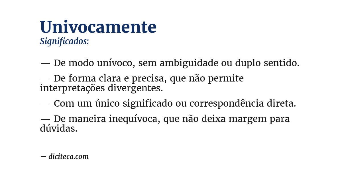 Significado de univocamente