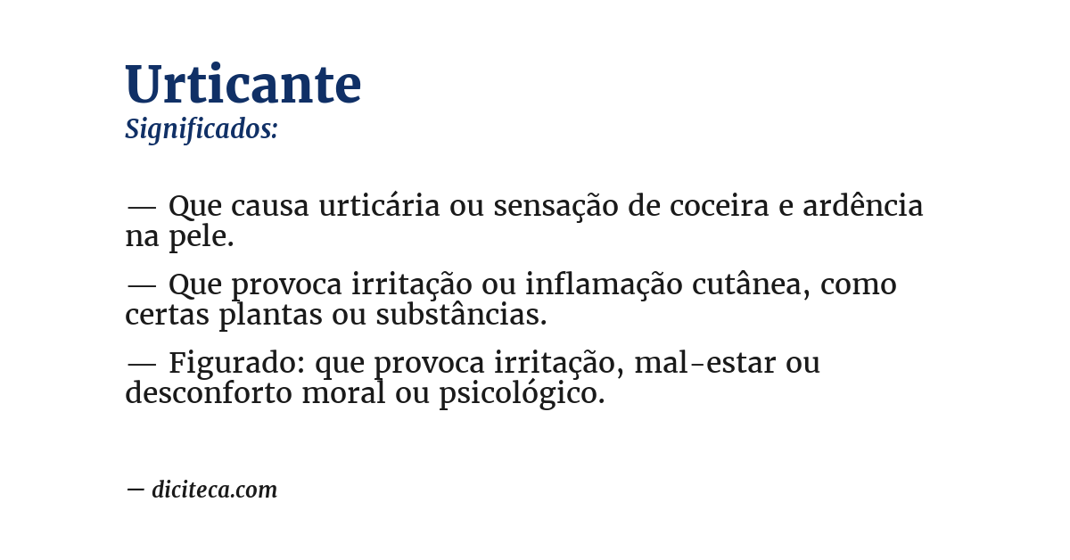 Significado de urticante