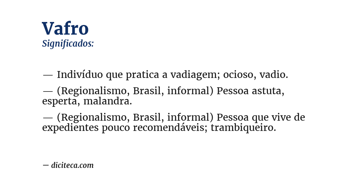 Significado de vafro