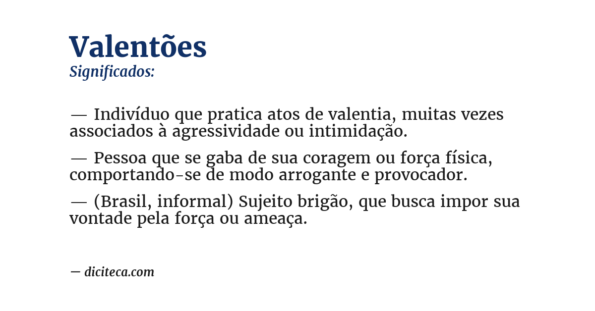 Significado de valentões