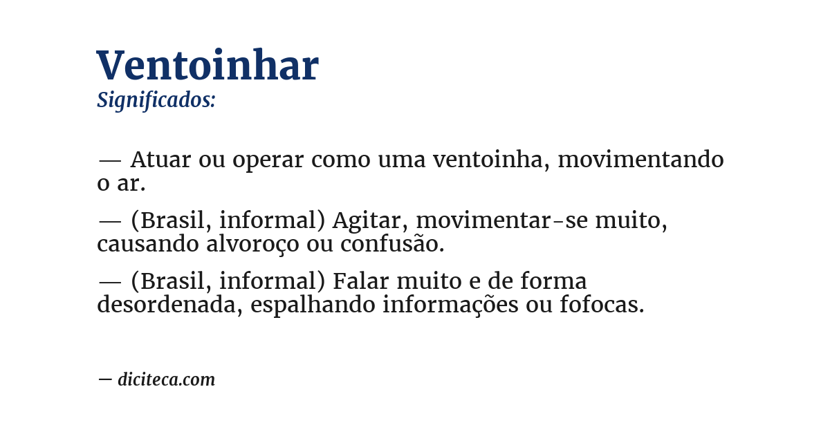 Significado de ventoinhar