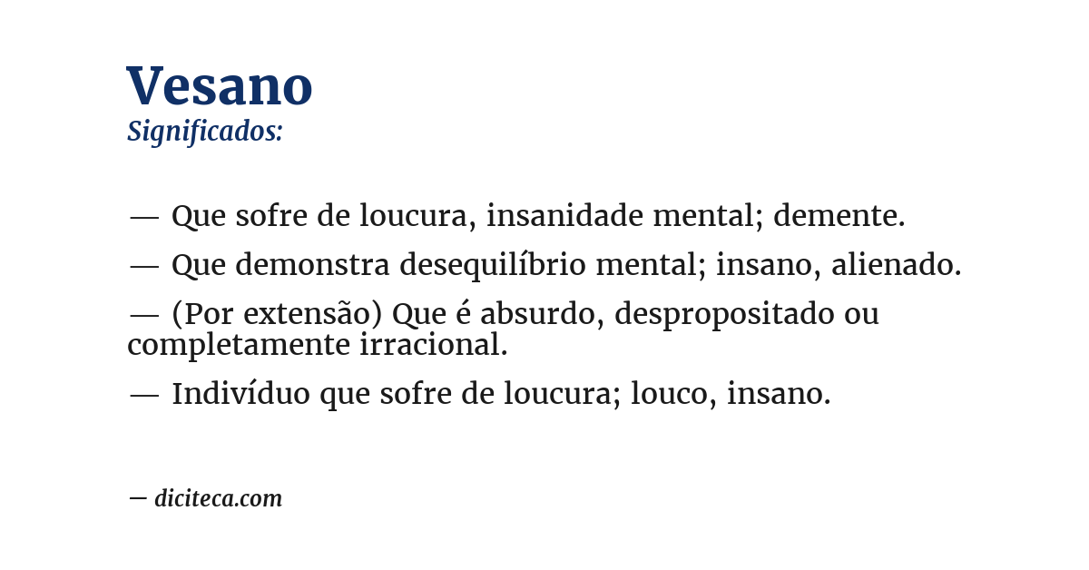 Significado de vesano