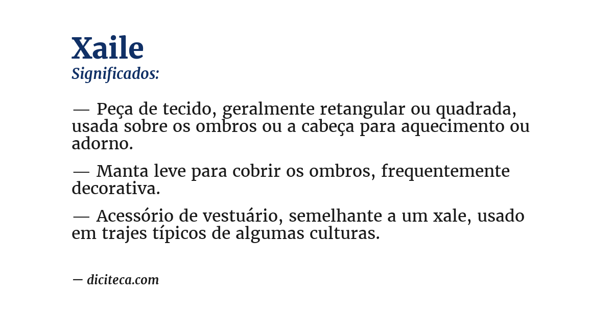 Significado de xaile