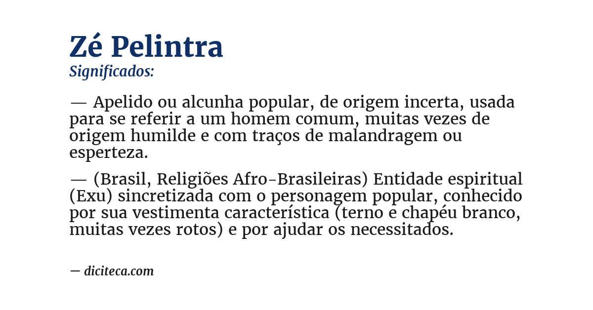 Significado de zé pelintra