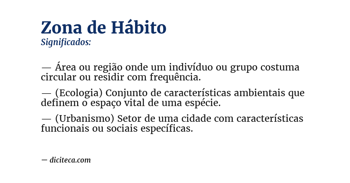 Significado de zona de hábito