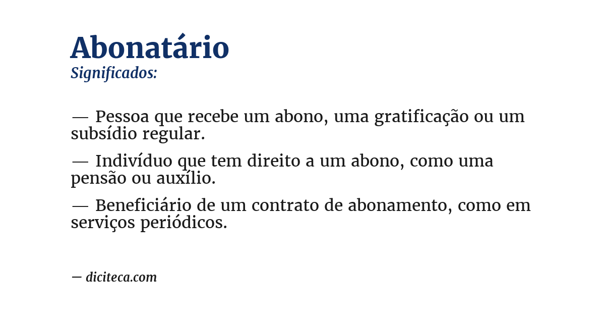 Significado de abonatário