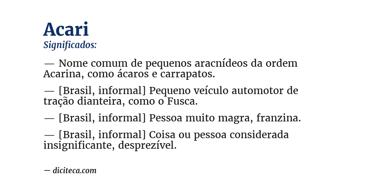 Significado de acari